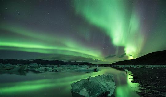 Northern Lights shining brightly over Sweden